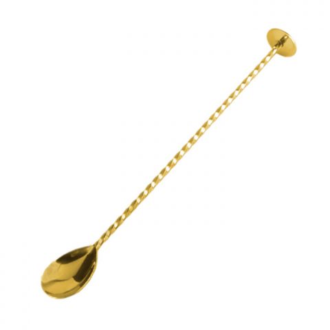 Bar Spoon Full Twist Gold Plated