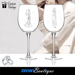 Wedding Boutique Packages - Bride & Groom Silhouette On Wine Glass