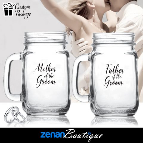 Wedding Boutique Packages - "Mother & Father of the Groom" on Mason Jar